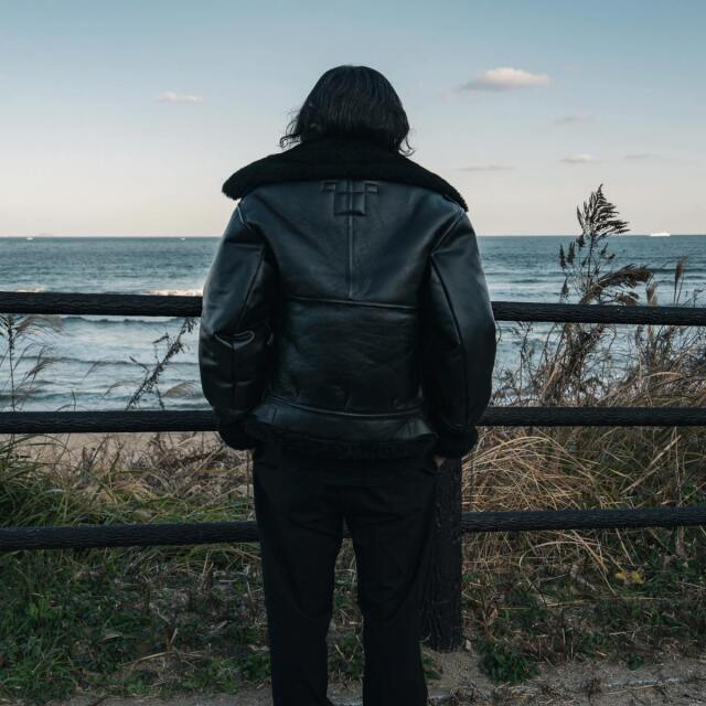 Vanson B-3 Flying Fortress Crew Jacket Black Mouton