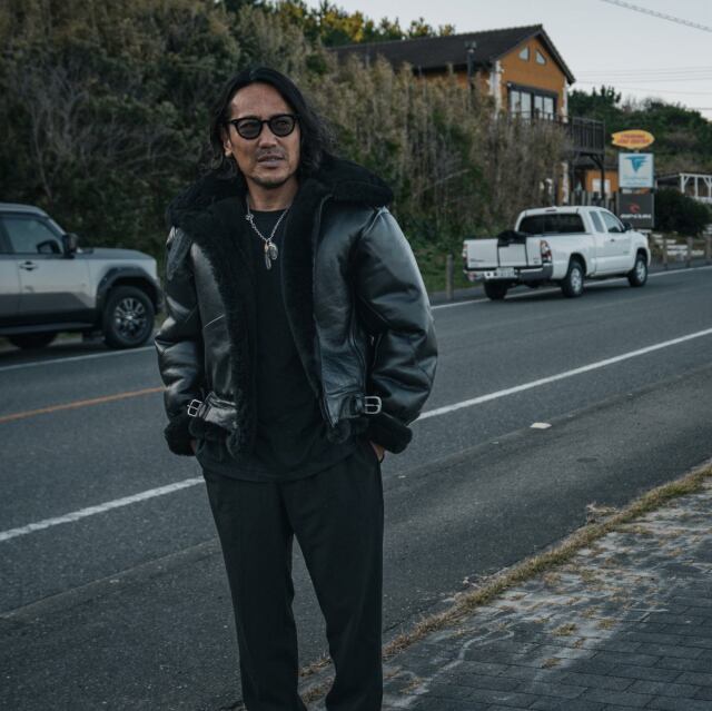 Vanson B-3 Flying Fortress Crew Jacket Black Mouton