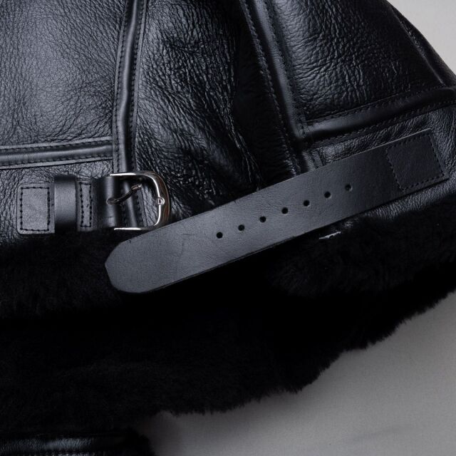 予約 Vanson B-3 Flying Fortress Crew Jacket Black Mouton