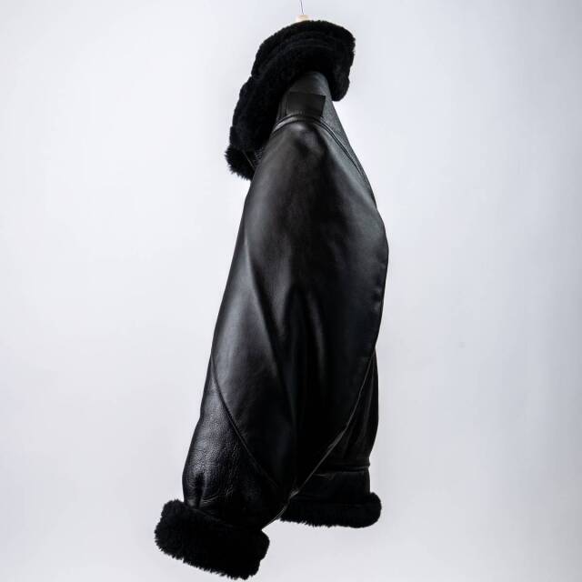 Vanson B-3 Flying Fortress Crew Jacket Black Mouton