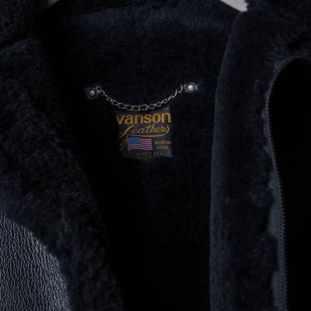 Vanson B-3 Flying Fortress Crew Jacket Black Mouton バンソン