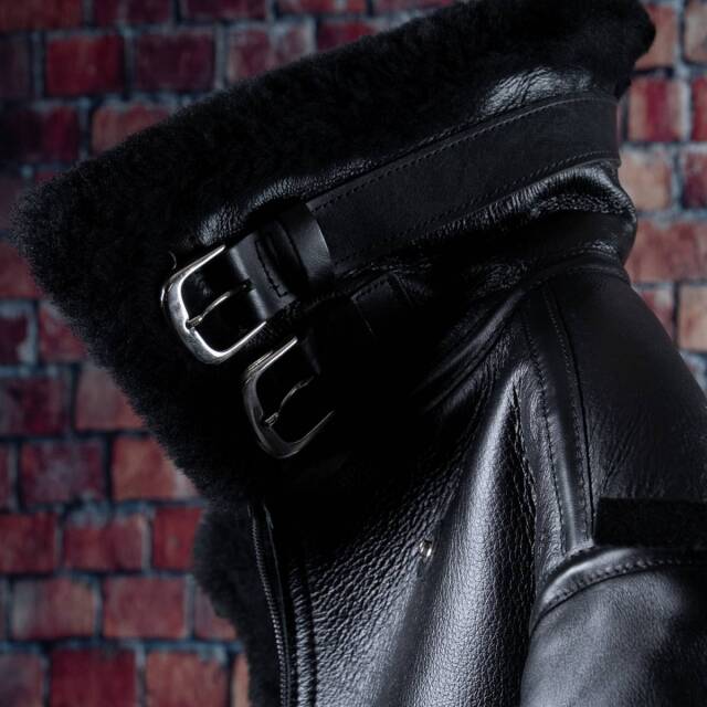 Vanson B-3 Flying Fortress Crew Jacket Black Mouton バンソン