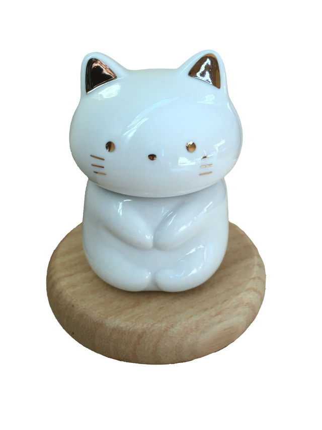 可愛い猫ちゃん用の骨壺 ミニサイズ ご遺骨収納用の袋付き