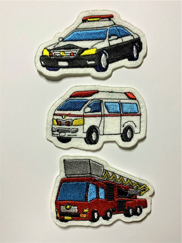 乗り物ワッペン6  はらたくくるま 単体  ワッペン アップリケ 車