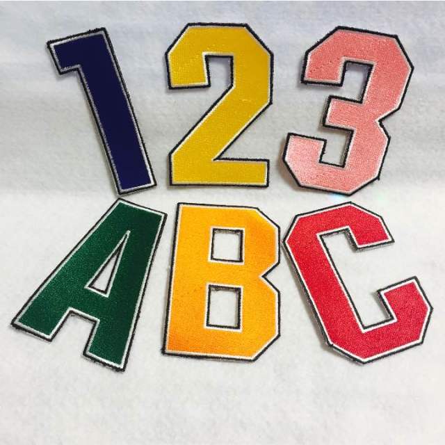 11枚★背番号 高さ16ｃｍ 刺繍 オーダー アイロン ワッペン オーダーアイロンワッペン】胸番号0~9 8cm カラー豊富 | Eri