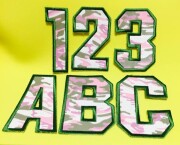 【アイロン転写シートピンクカモフラ】 ワッペン フチ刺しゅう