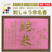 ぷにゃぺ　【ジェット便】命名書オーダー「祝い梅」A4サイズ mitsuboshigoods_hb-meimeisyo-