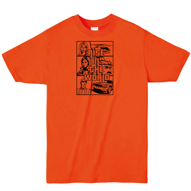 RISE IN THE WORLDプリントTシャツ