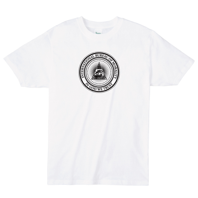 INTERNATIONAL BUREAU OF MORALITY　都市伝説　IN GOD WE TRUST フリーメイソン Tシャツ