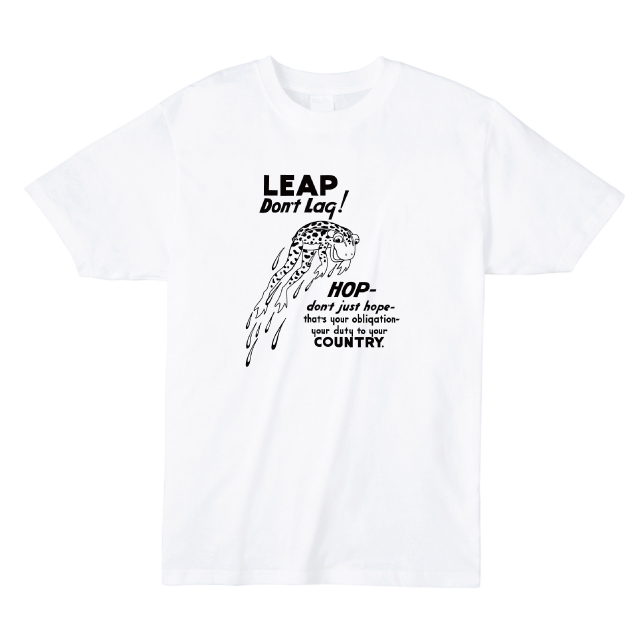 LEAP DON'T LAQ!プリントＴシャツ　カエル　ロゴ