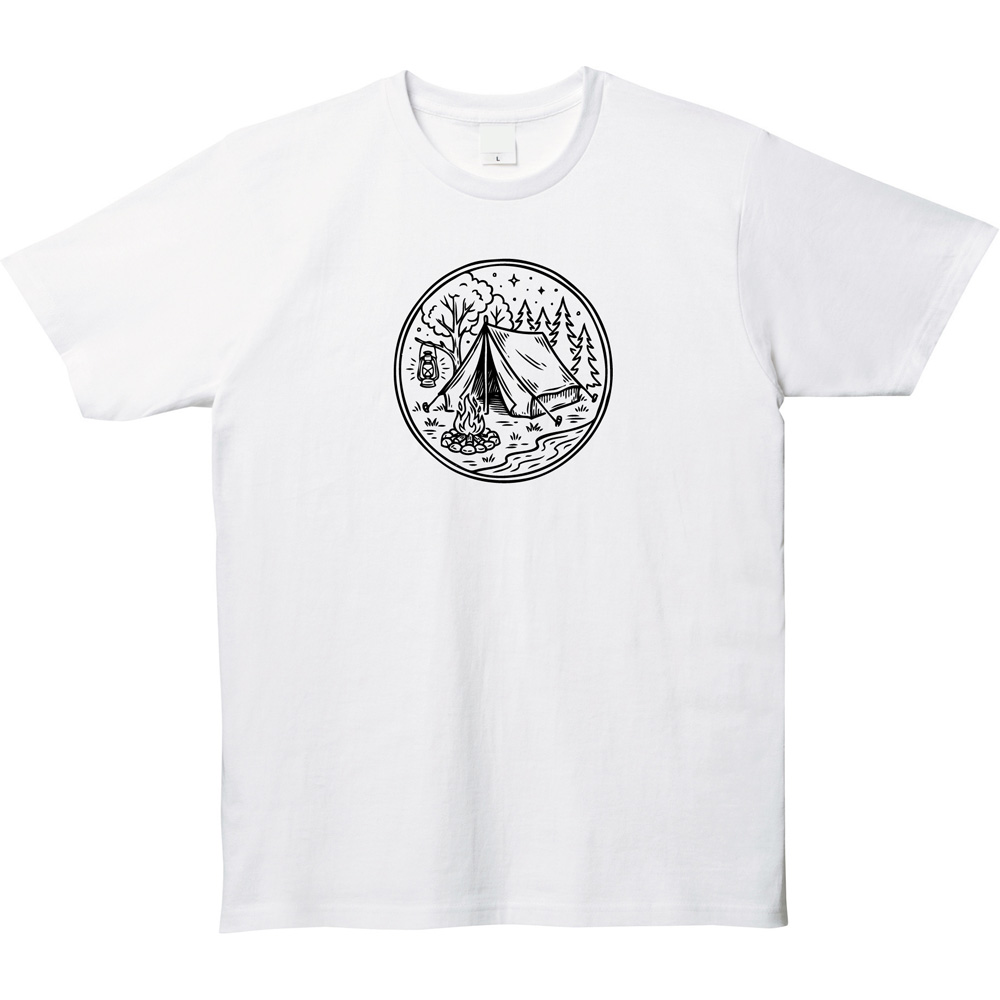 キャンプ プリントTシャツ イラスト アウトドア