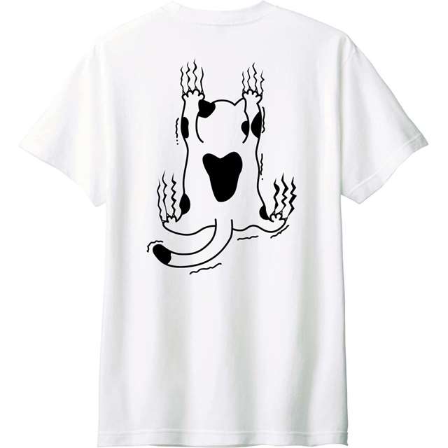 落ちそうな猫バックロゴTシャツ