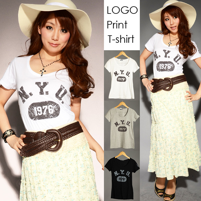 ブルドックプリント半袖Tシャツ　犬 カジュアル 可愛い