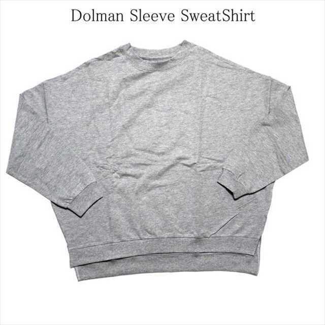 ドルマンスリーブスウェット　トレーナー　 秋冬　グレー