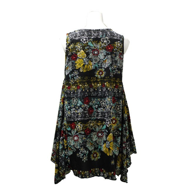 花柄ワンピース モダン クラシカ ル ノースリーブ チュニック 夏