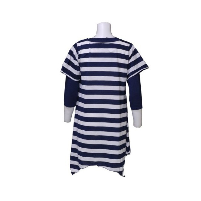 ボーダー柄アンサンブルワンピー ス　Mサイズ　体型カバー　重ね 着風　カジュアル　チュニック　 ゆったりシルエット