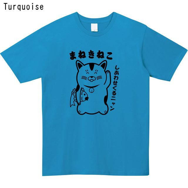 招き猫プリントTシャツ
