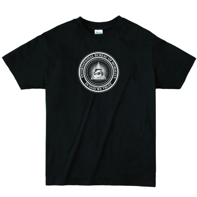 INTERNATIONAL BUREAU OF MORALITY　都市伝説　IN GOD WE TRUST フリーメイソン Tシャツ