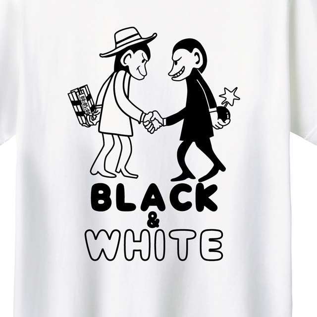 Black ＆white プリントＴシャツ