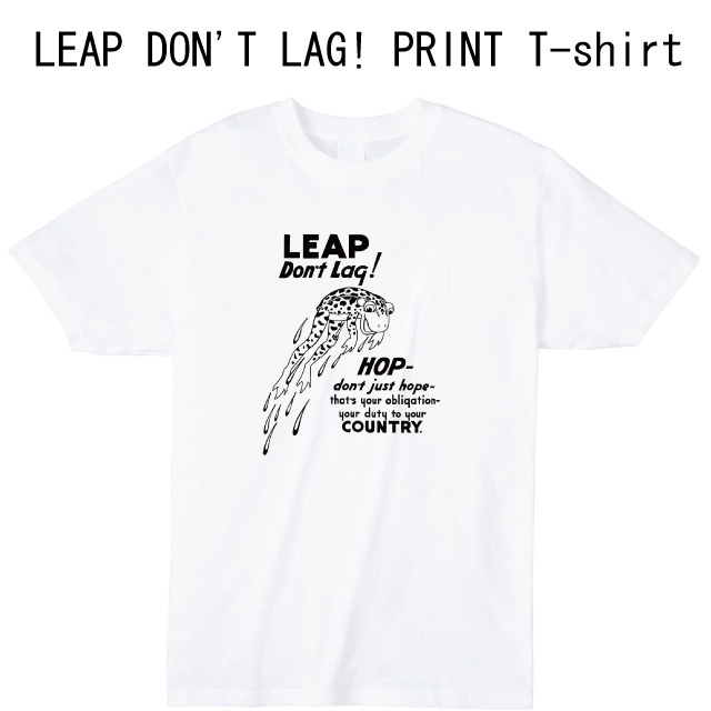 LEAP DON'T LAQ!プリントＴシャツ　カエル　ロゴ