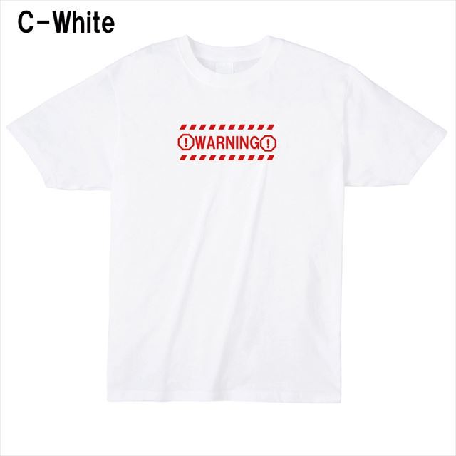 WARNINGロゴTシャツ トップス 半袖 英字 アメカジ オリジナル メンズ レディース　白