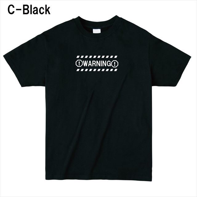 WARNINGロゴTシャツ トップス 半袖 英字 アメカジ オリジナル メンズ レディース 黒