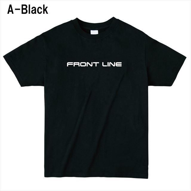 FrontLineロゴTシャツ トップス 半袖 英字 アメカジ オリジナル メンズ レディース 黒
