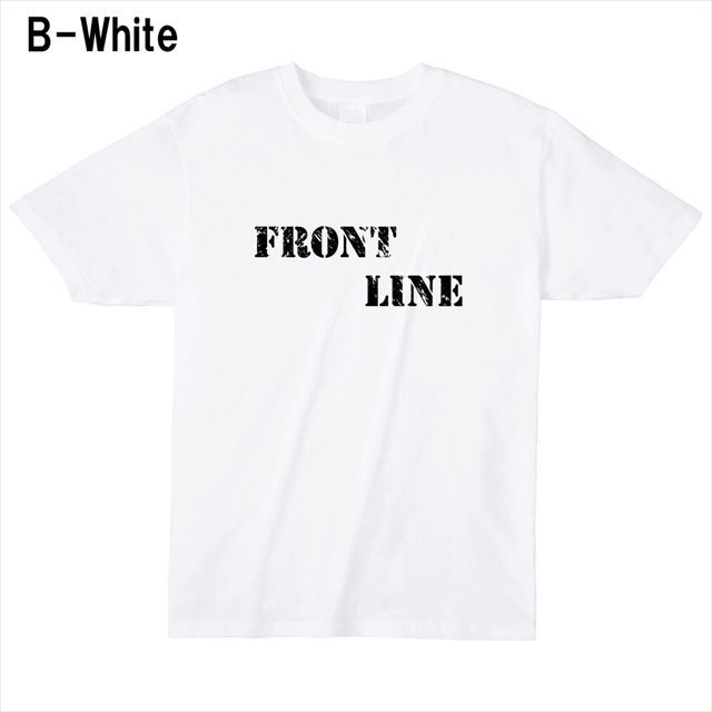 FrontLineロゴTシャツ トップス 半袖 英字 アメカジ オリジナル メンズ レディース 白