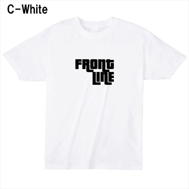 FrontLineロゴTシャツ トップス 半袖 英字 アメカジ オリジナル メンズ レディース 白