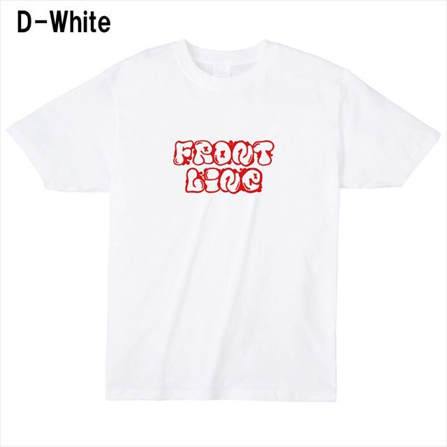 FrontLineロゴTシャツ トップス 半袖 英字 アメカジ オリジナル メンズ レディース 白