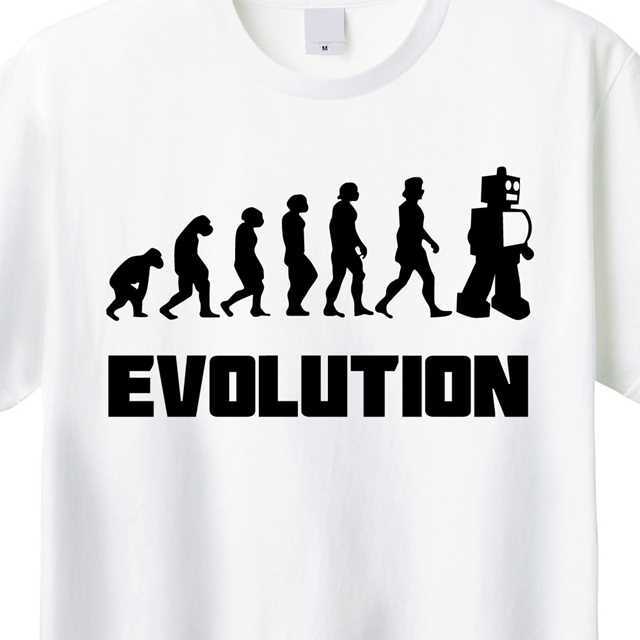 進化論パロディＴシャツ