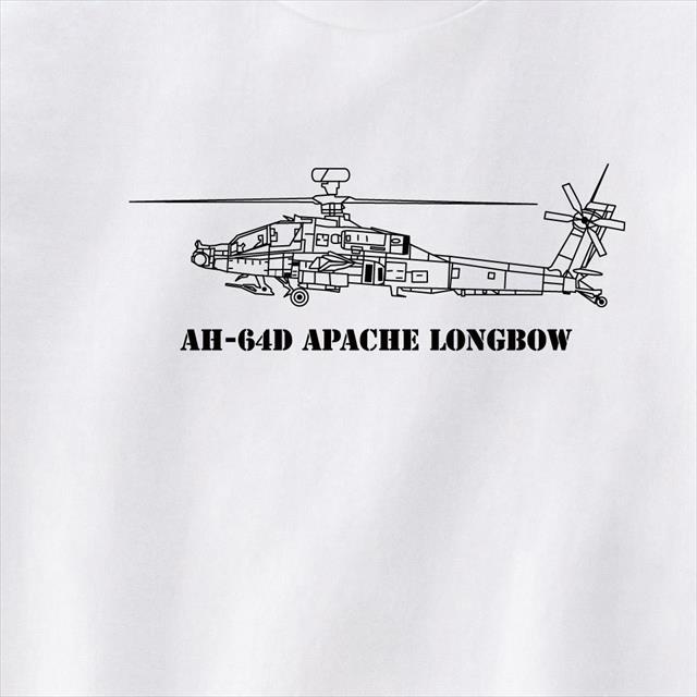 AH-64D ミリタリー プリントTシャツ ロゴ レディース メンズ トップス 半袖
