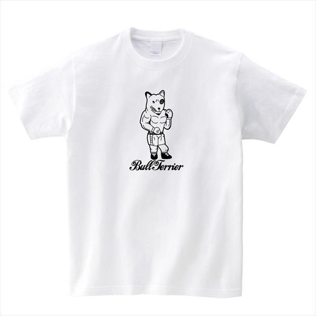 ブルテリアボクサープリントＴシャツ 動物 おもしろ キャラクター 犬