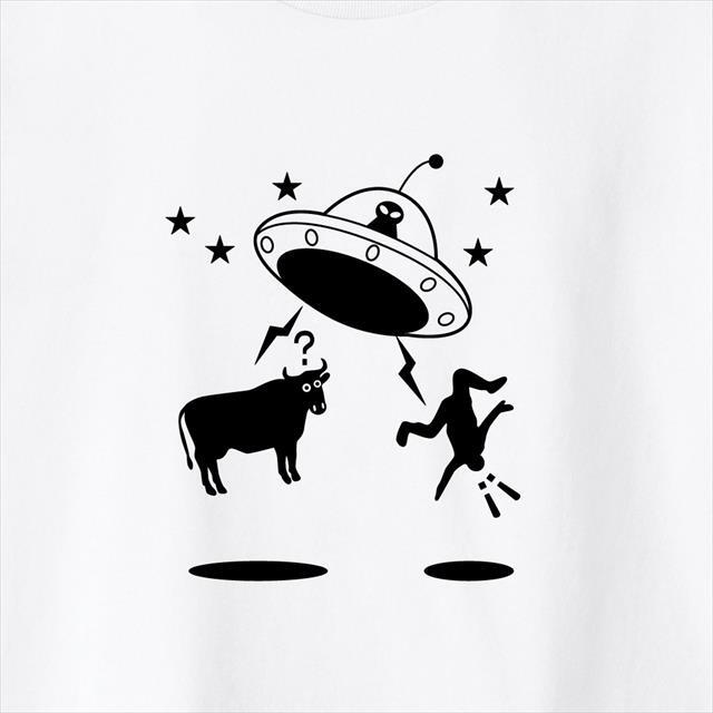 アブダクションプリントTシャツ ufo おもしろ オリジナル メンズ レディース