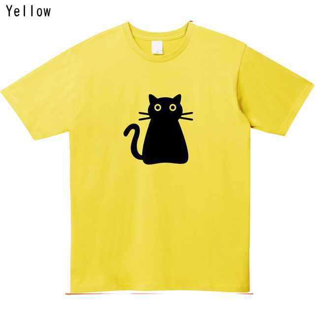 黒猫プリントTシャツ