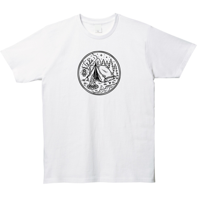 キャンプ プリントTシャツ イラスト アウトドア
