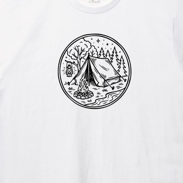 キャンプ プリントTシャツ イラスト アウトドア