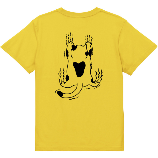 落ちそうな猫バックロゴTシャツ