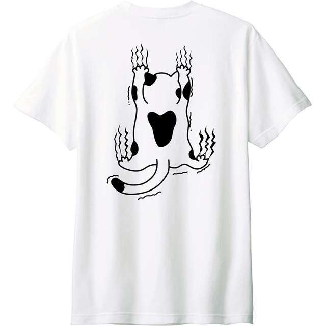 落ちそうな猫バックロゴTシャツ