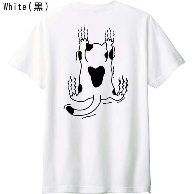 落ちそうな猫バックロゴTシャツ