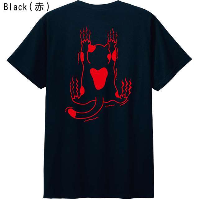 落ちそうな猫バックロゴTシャツ