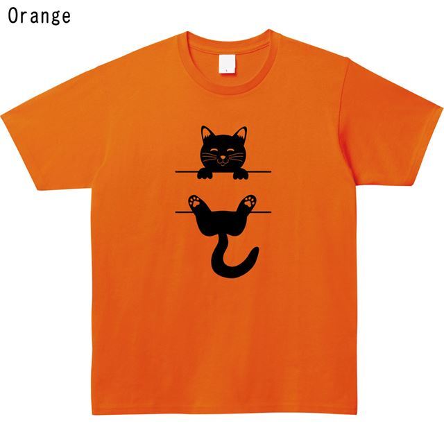 しがみつく猫ロゴTシャツ