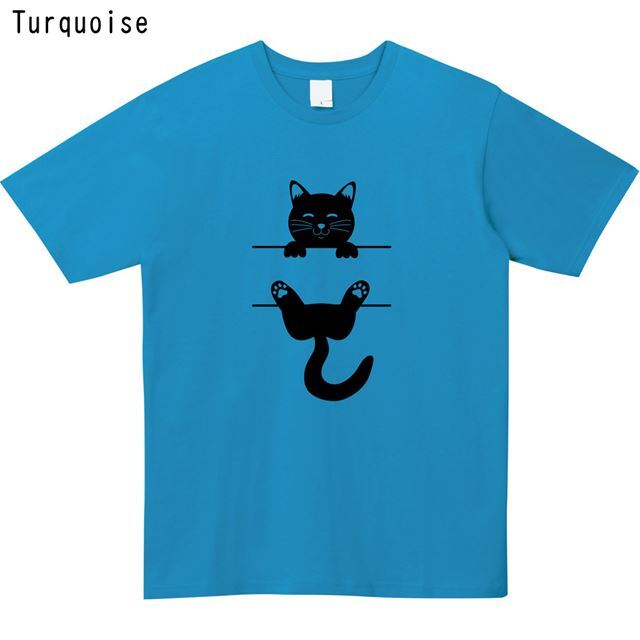 しがみつく猫ロゴTシャツ