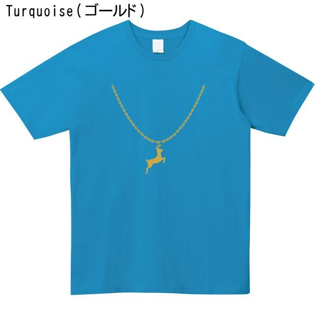 鹿ネックレスロゴTシャツ