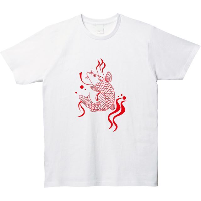 鯉和柄プリントTシャツ