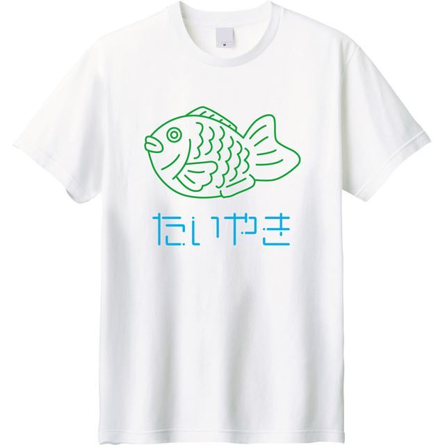 ネオン風たい焼きロゴTシャツ