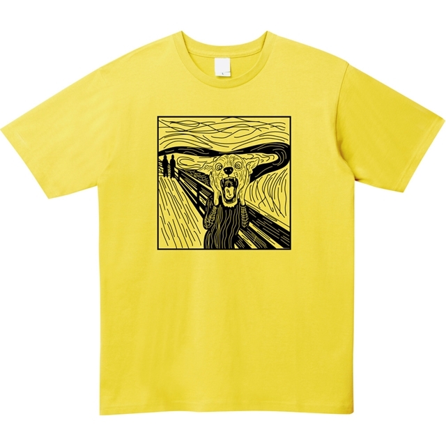 叫びパロディプリントTシャツ