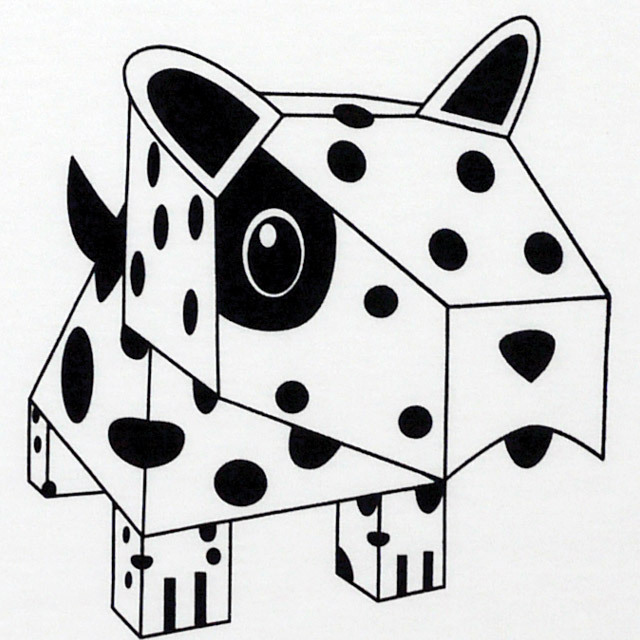 犬　ペーパークラフト　プリントＴシャツ