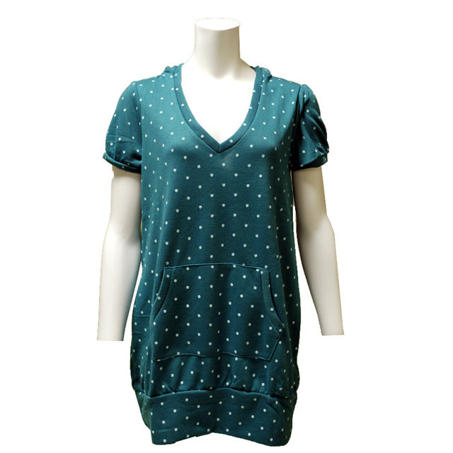 フード付きドットワンピース