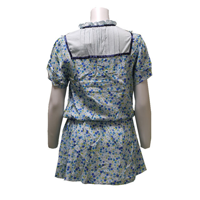 花柄チュニック　夏　半袖　ガーリー　デート オシャレ かわいい　ワンピース　クラシカル